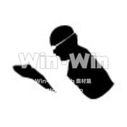 平泳ぎのシルエット素材 W-006440