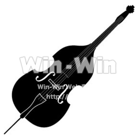 楽器コントラバスのシルエット素材 W-006253