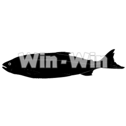 鮭のシルエット素材 W-006095