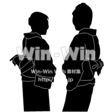 納涼祭のシルエット素材 W-006266
