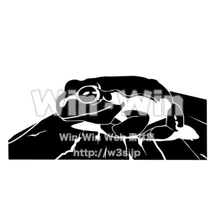 かえるのシルエット素材 W-006060