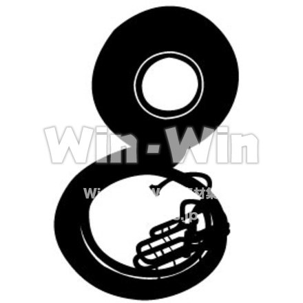 楽器スーザフォンのシルエット素材 W-006260