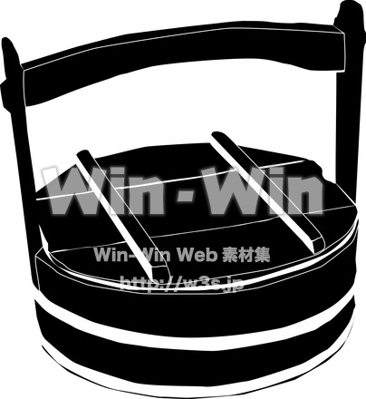 出前の桶のシルエット素材 W-006539