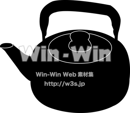 やかんのシルエット素材 W-006564