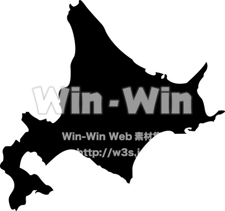 北海道のシルエット素材 W-006492