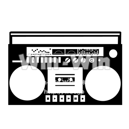 ラジカセのシルエット素材 W-006046