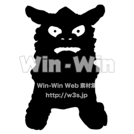 シーサーのシルエット素材 W-006311