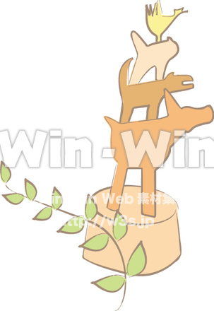 ブレーメンの音楽隊のCG・イラスト素材 W-006614