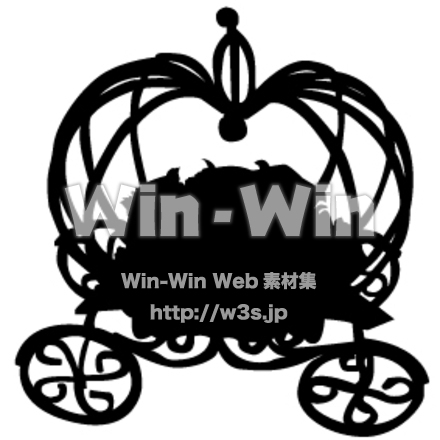 馬車のシルエット素材 W-006306