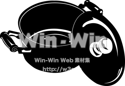 お鍋のシルエット素材 W-006546