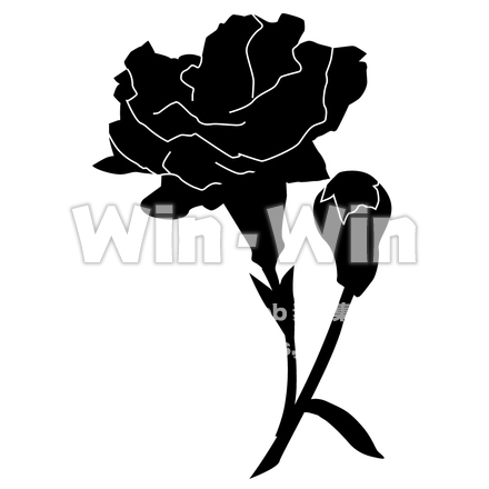 カーネーションのシルエット素材 W-006047