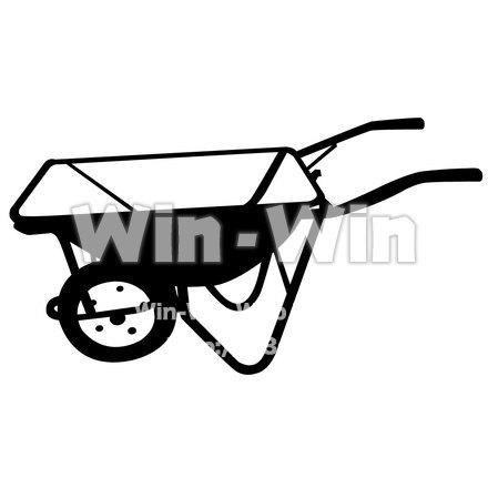 一輪車のシルエット素材 W-006249