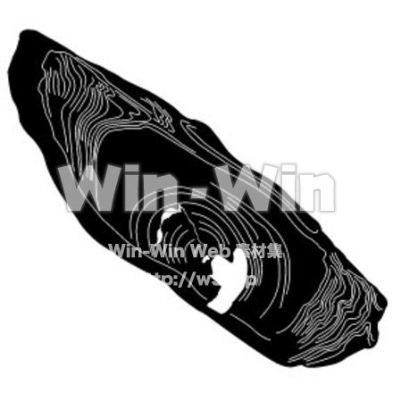 材木１つのシルエット素材 W-006262