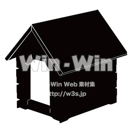 犬小屋のシルエット素材 W-006061