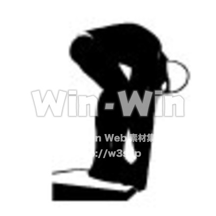 飛込み台のシルエット素材 W-006437