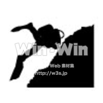 スキューバダイビングのシルエット素材 W-006399