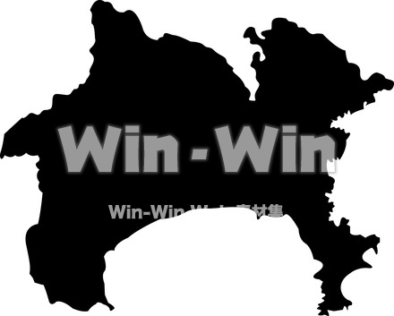 神奈川のシルエット素材 W-006528