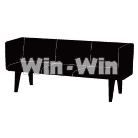 ソファーのシルエット素材 W-006343