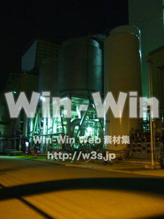 工場夜景の写真素材 W-006030