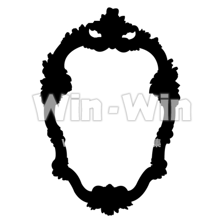 鏡のシルエット素材 W-006048