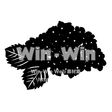 あじさいのシルエット素材 W-006039