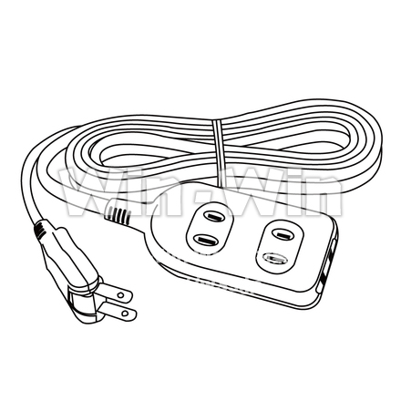 延長コードのシルエット素材 W-006057