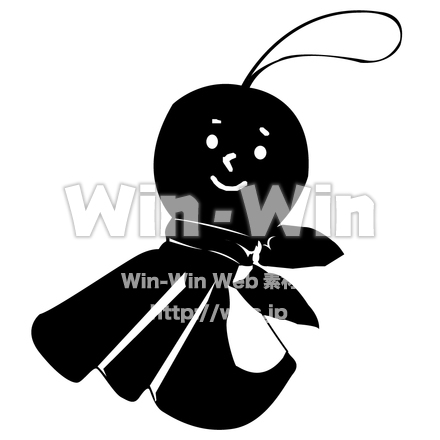 てるてる坊主のシルエット素材 W-006067