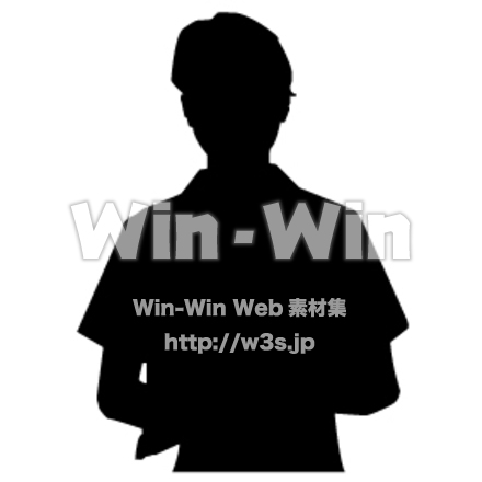 男性のシルエット素材 W-006321