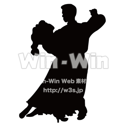 ダンスのシルエット素材 W-006056