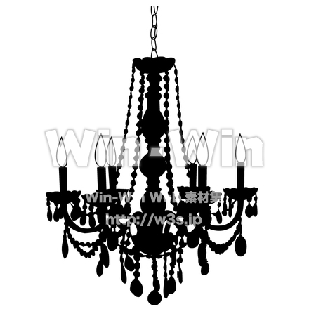 シャンデリアのシルエット素材 W-006069