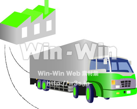 工場からのトラックのCG・イラスト素材 W-006547