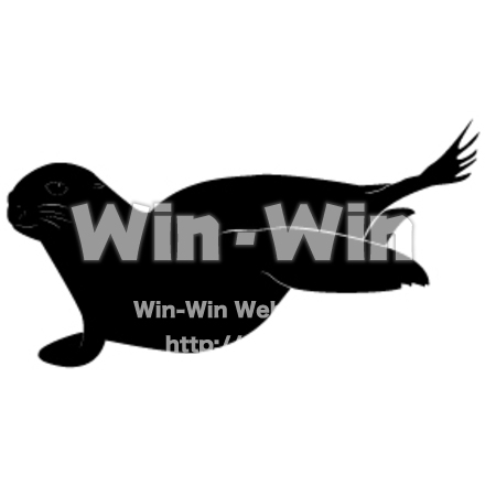 アザラシのシルエット素材 W-006093