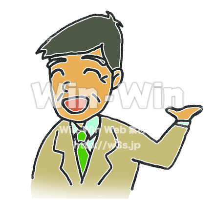 案内する公務員のCG・イラスト素材 W-009711