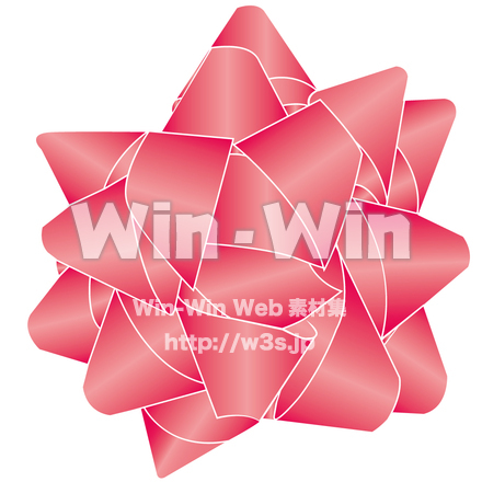 リボン　赤のCG・イラスト素材 W-008213