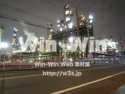 工場夜景の写真素材 W-008315