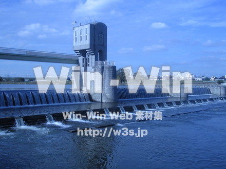 多摩川-二ヶ領堰⑪の写真素材 W-008989
