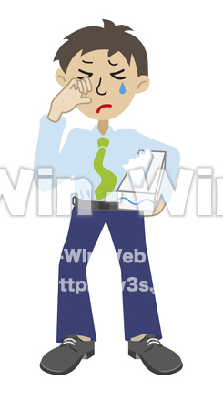 花粉症の男性のCG・イラスト素材 W-009712