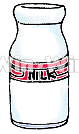 牛乳瓶のCG・イラスト素材 W-009282