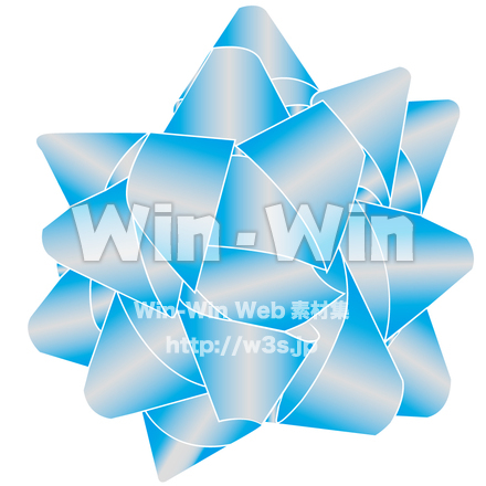 リボン　青のCG・イラスト素材 W-008345