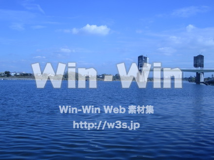 多摩川-二ヶ領堰④の写真素材 W-008976