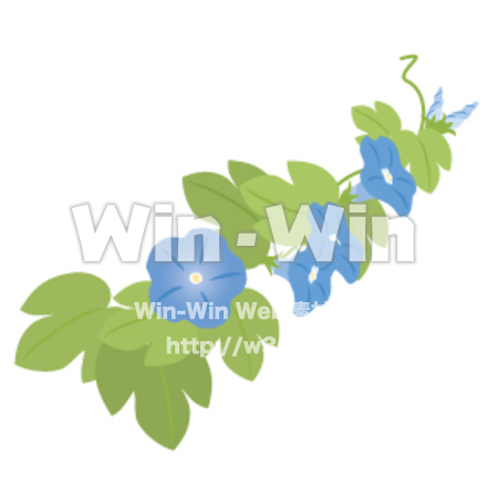 朝顔（青）のCG・イラスト素材 W-009876