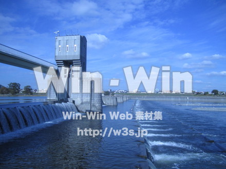 多摩川-二ヶ領堰⑮の写真素材 W-008997