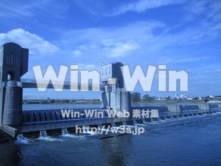 多摩川-二ヶ領堰⑧の写真素材 W-008984