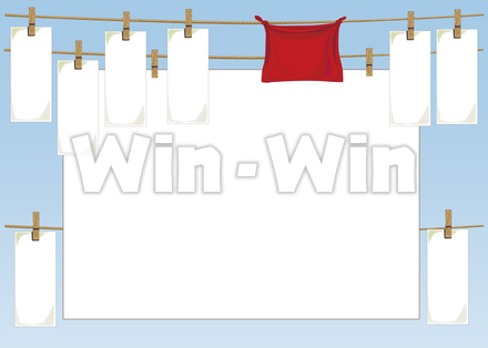 洗濯モチーフ背景のCG・イラスト素材 W-009762