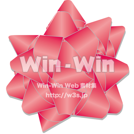 リボン　赤　影のCG・イラスト素材 W-008214