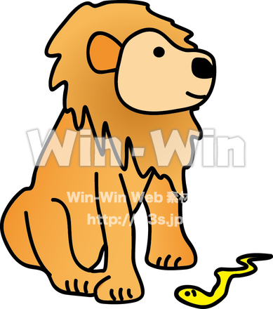 ライオンと蛇のCG・イラスト素材 W-008867