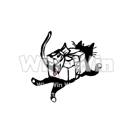 プレゼント猫のCG・イラスト素材 W-011239