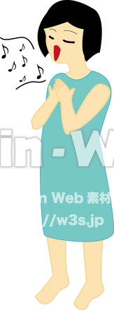 歌う子供のCG・イラスト素材 W-010075
