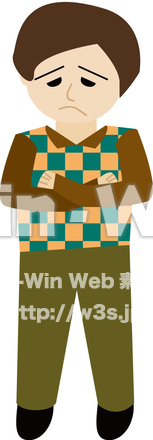 悩んでいる人のCG・イラスト素材 W-011469