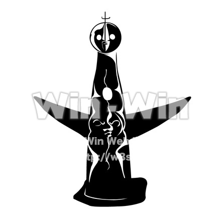 太陽の当代のシルエット素材 W-011722